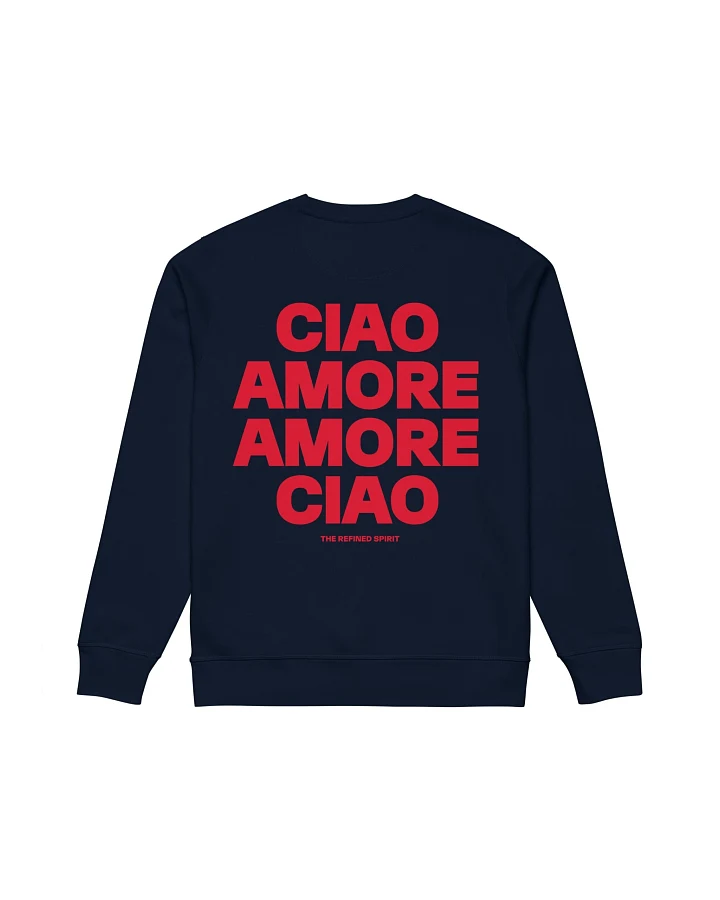 The Refined Spirit Damen vegan Sweatshirt Unisex Amore Ciao French Navy