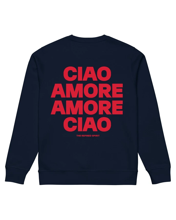The Refined Spirit Damen vegan Sweatshirt Unisex Amore Ciao French Navy