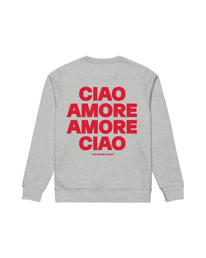 The Refined Spirit Damen vegan Sweatshirt Unisex Amore Ciao Heather Grey