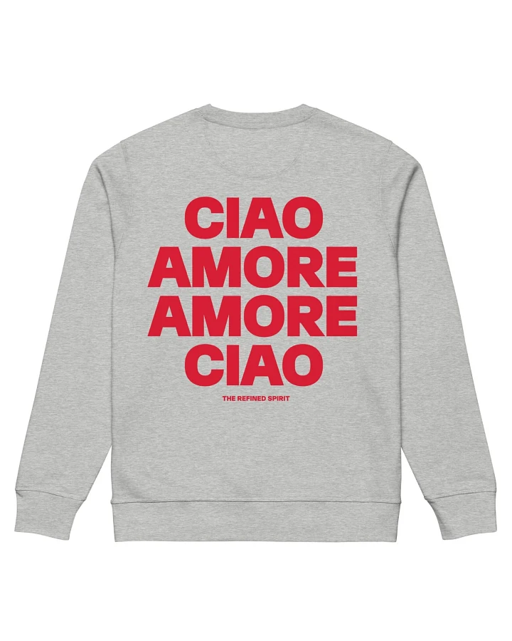 The Refined Spirit Damen vegan Sweatshirt Unisex Amore Ciao Heather Grey