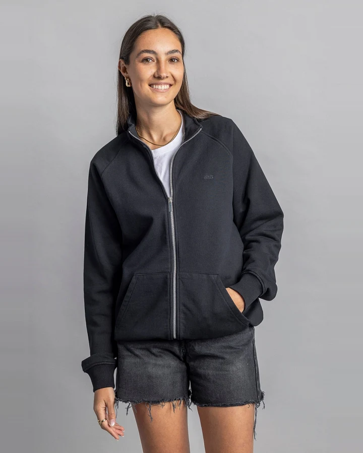 DIRTS Herren vegan Sweatjacke Zip Schwarz