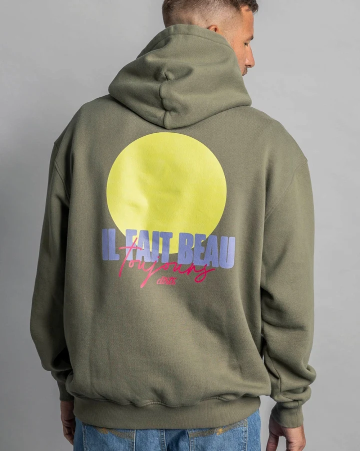 DIRTS Herren vegan Hoodie Oversized Il Fait Beau Dusty Olive