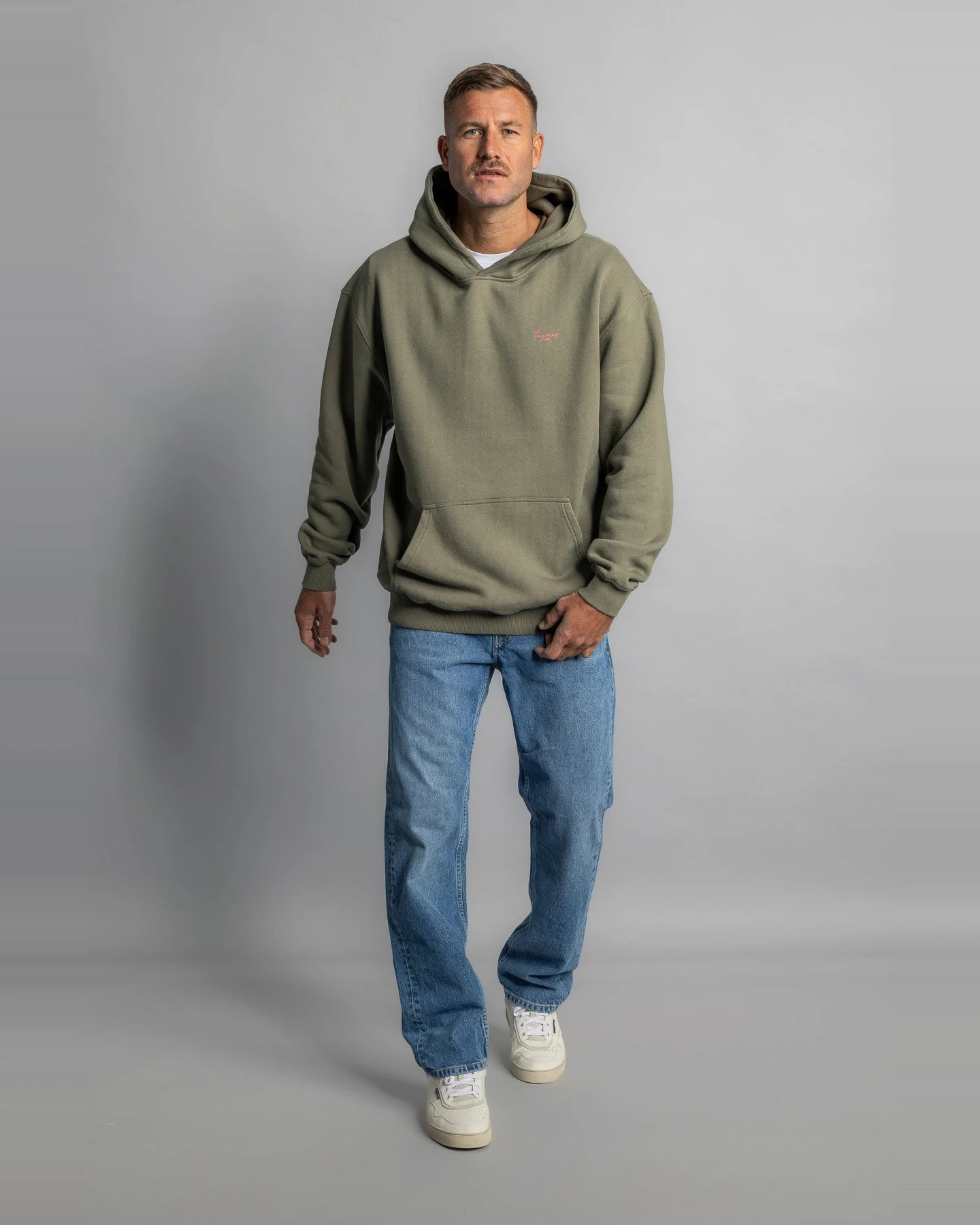 DIRTS Herren vegan Hoodie Oversized Il Fait Beau Dusty Olive – Ansicht 2