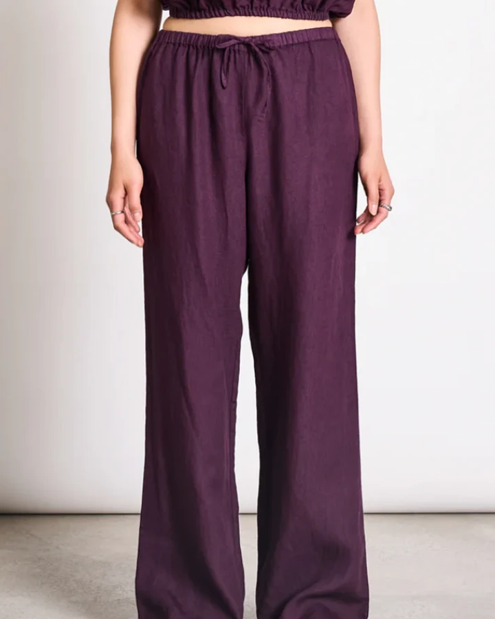 JAN 'N JUNE Damen vegan Hose Sjov Drawstring Cherry Lacquer