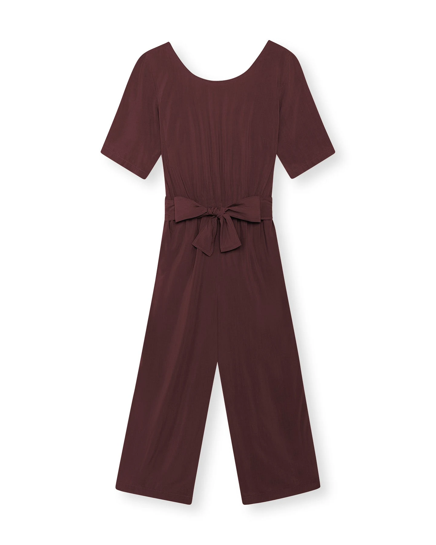 LOVJOI Damen vegan Jumpsuit Staine Halbarm Beet Rot – Ansicht 2