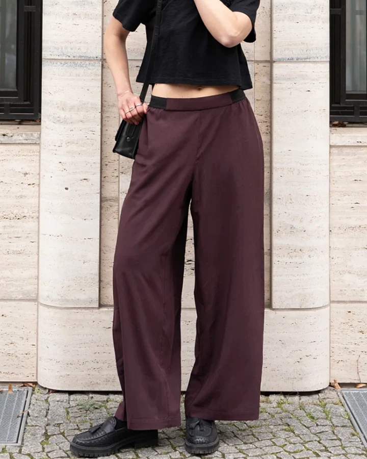 LOVJOI Damen vegan Hose Sandrose Rübenviolett