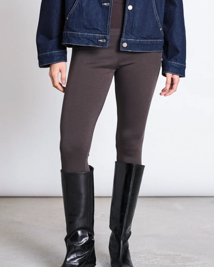 JAN 'N JUNE Damen vegan Basic Leggings Schlammbraun