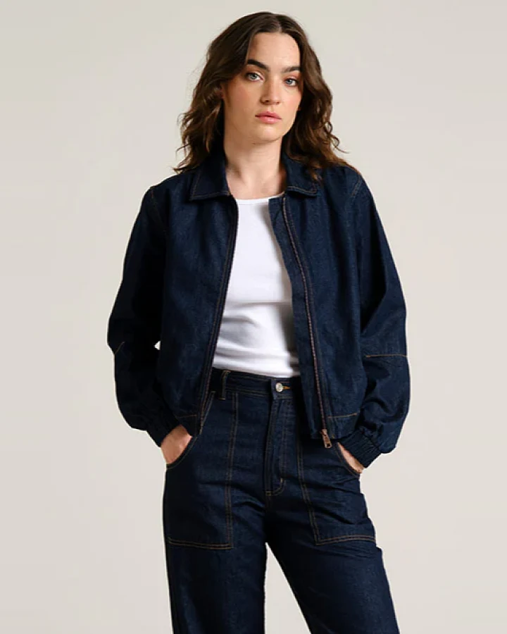 DEDICATED Damen vegan Denim Jacket Sunna Dunkelblau