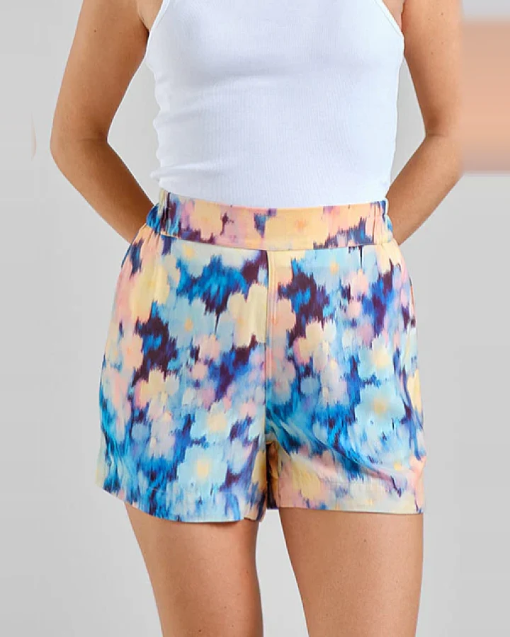 DEDICATED Damen vegan Shorts Aspudden Ikat Multicolour
