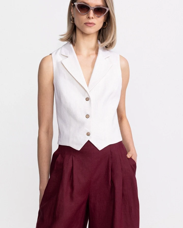De IONESCU Damen vegan Weste Snagov Off White