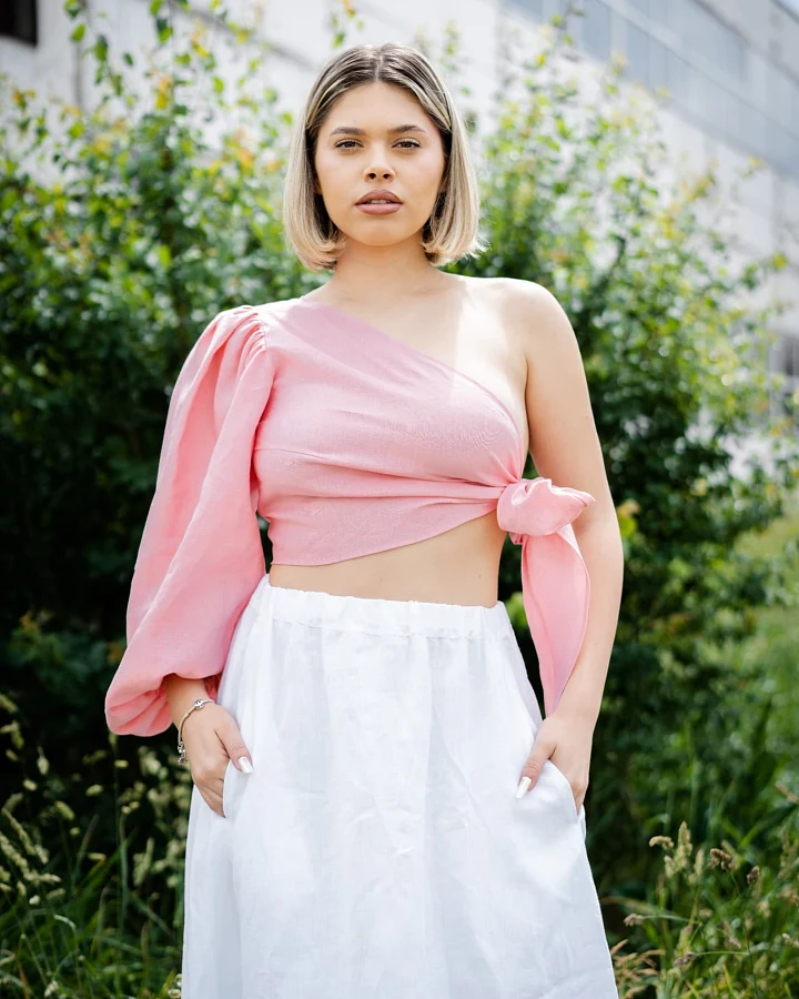 De IONESCU Damen vegan Crop Top Daia Pink