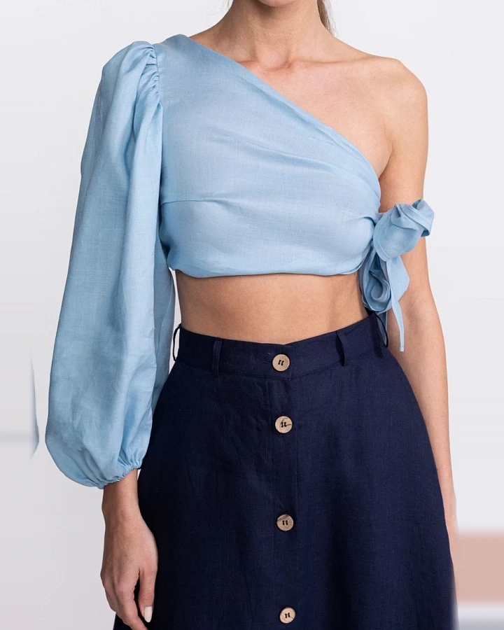 De IONESCU Damen vegan Crop Top Daia Aqua
