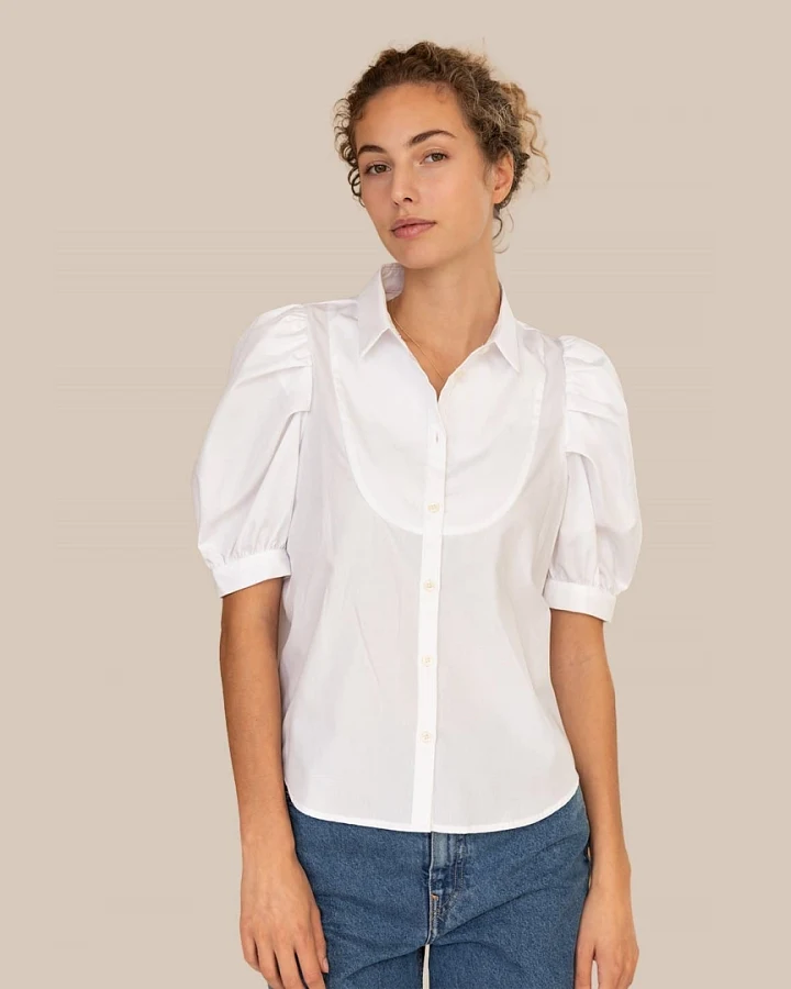 Arber Studio Damen vegan Bluse Acacia Weiß