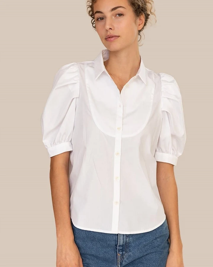 Arber Studio Damen vegan Bluse Acacia Weiß