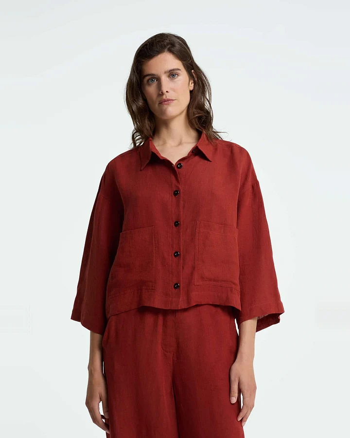 Kings of Indigo Damen vegan Bluse Wanda Rot