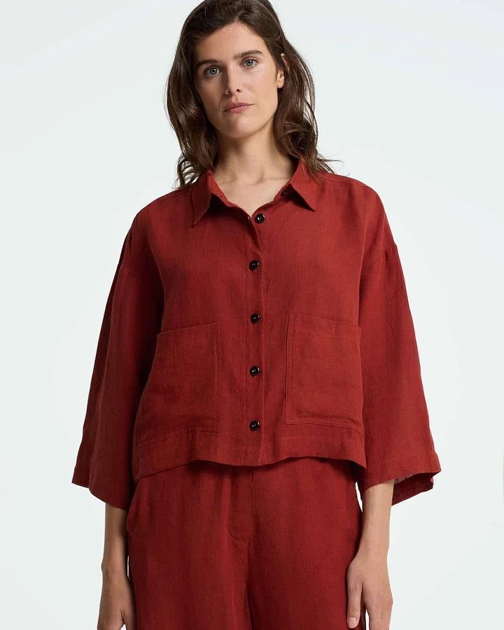 Kings of Indigo Damen vegan Bluse Wanda Rot