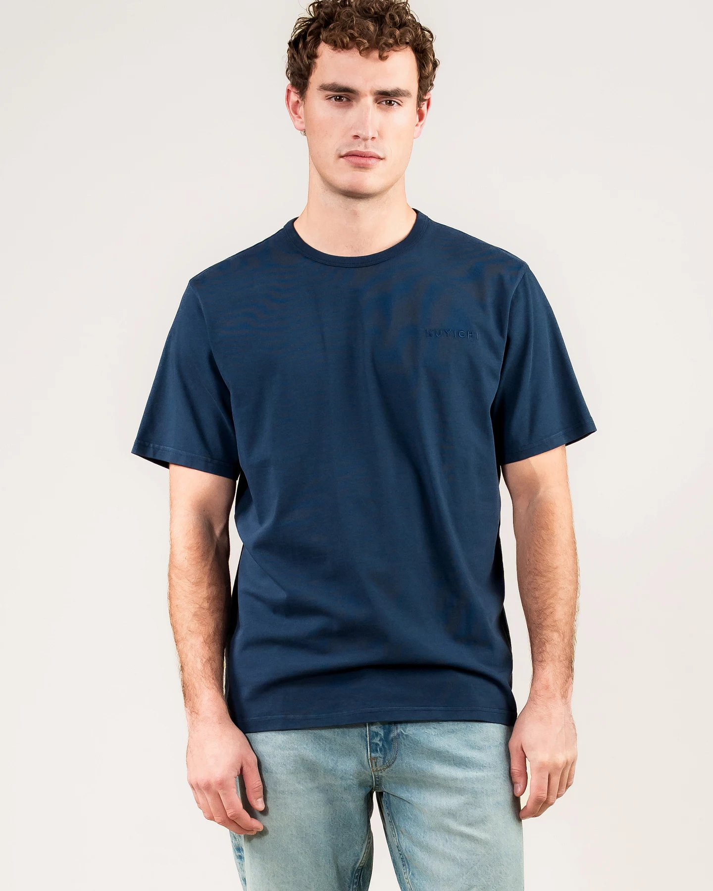 Kuyichi Herren vegan T-Shirt Liam Mitternachtsblau – Ansicht 2