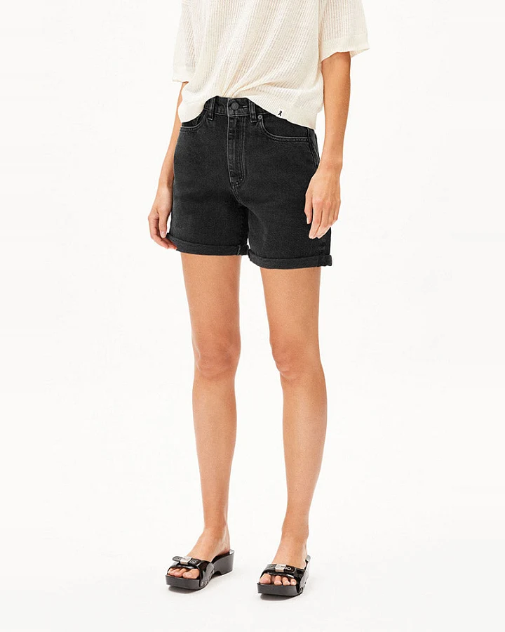 ARMEDANGELS Damen vegan Denim Shorts Sheaari Ebenholz Schwarz