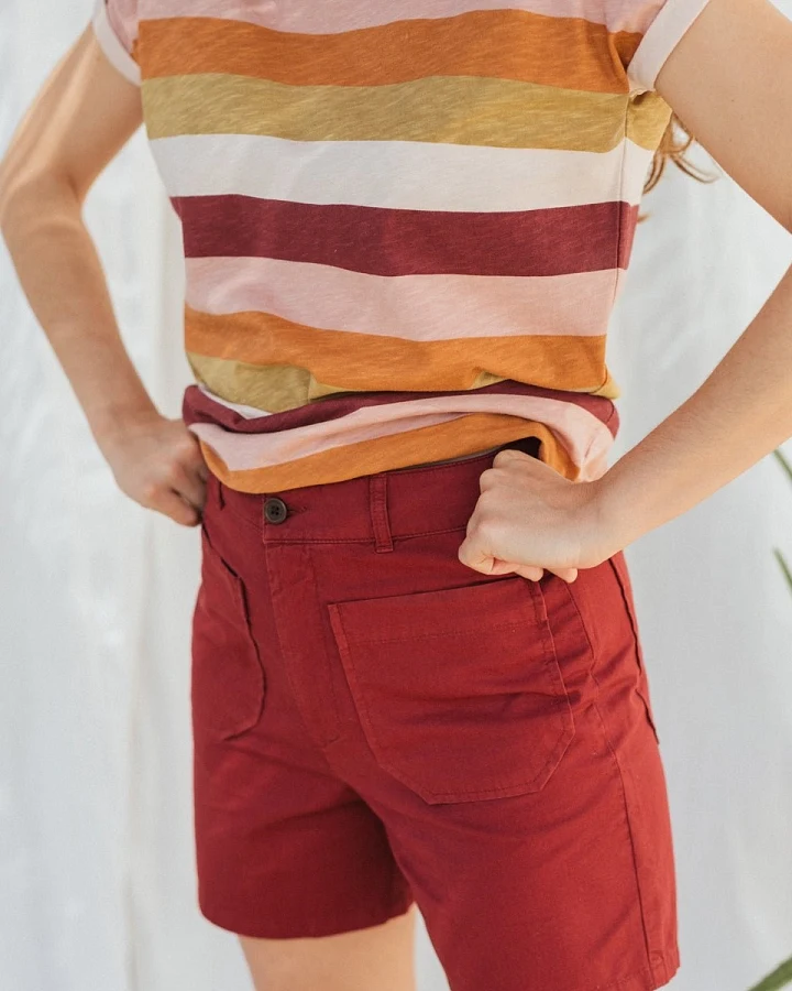 TWOTHIRDS Damen vegan Kurze Guanaja Gebrannte Ziegel