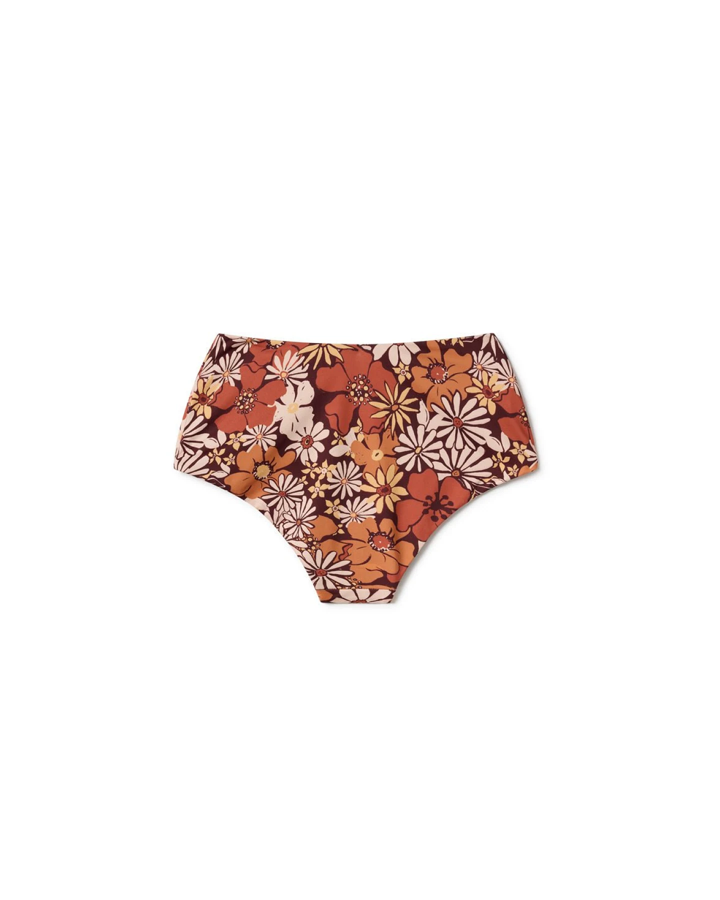 TWOTHIRDS Damen vegan Bikini Bottom Saddle Retro Flower Brown – Ansicht 2