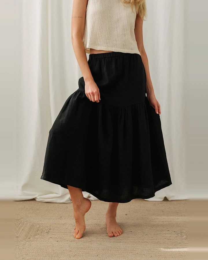 TWOTHIRDS Damen vegan Rock Lehman Schwarz