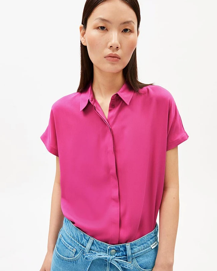 ARMEDANGELS Damen vegan Bluse Larisaana Very Berry