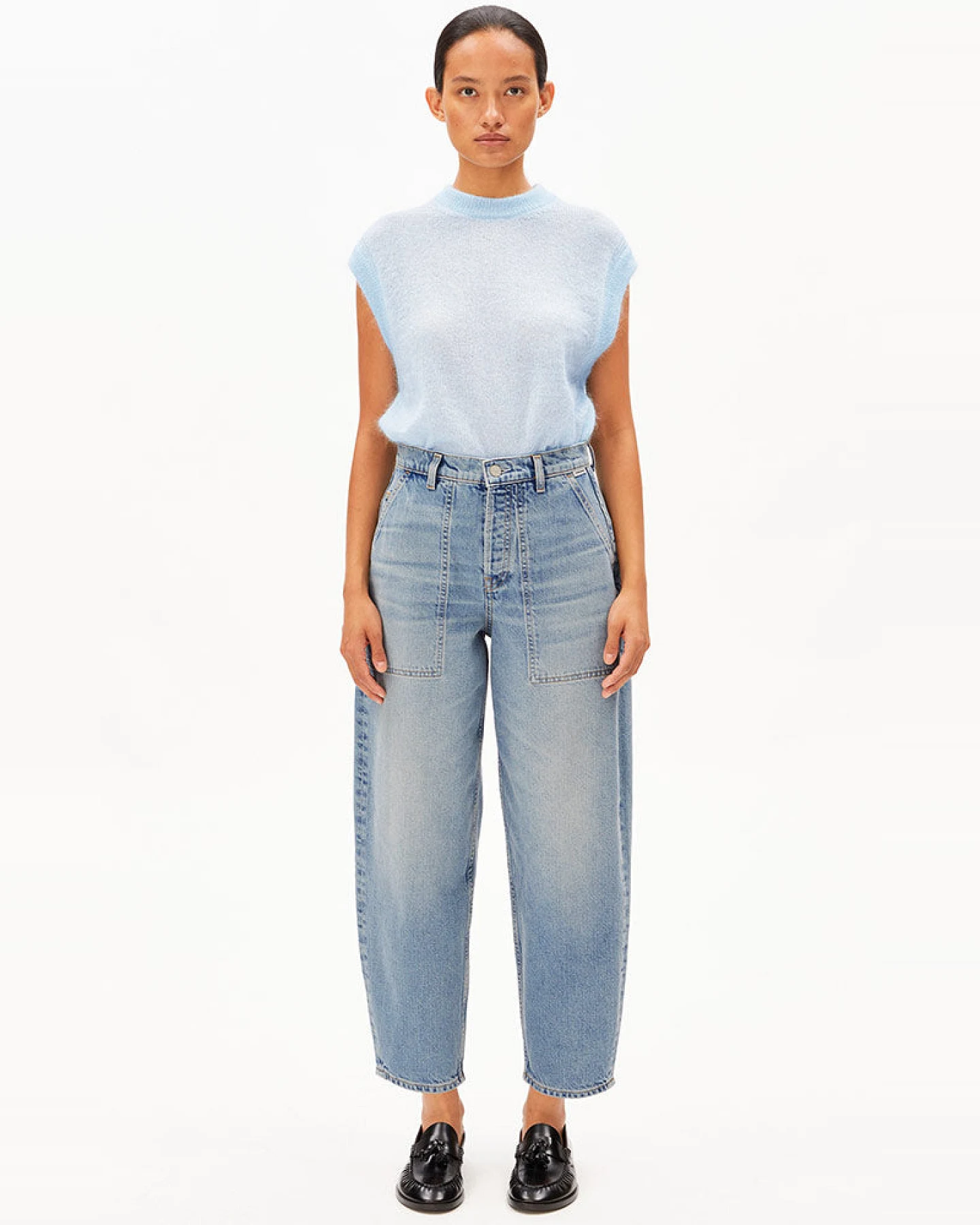 ARMEDANGELS Damen vegan Jeans Baarly Barrel Carpenter Andromedar – Ansicht 2