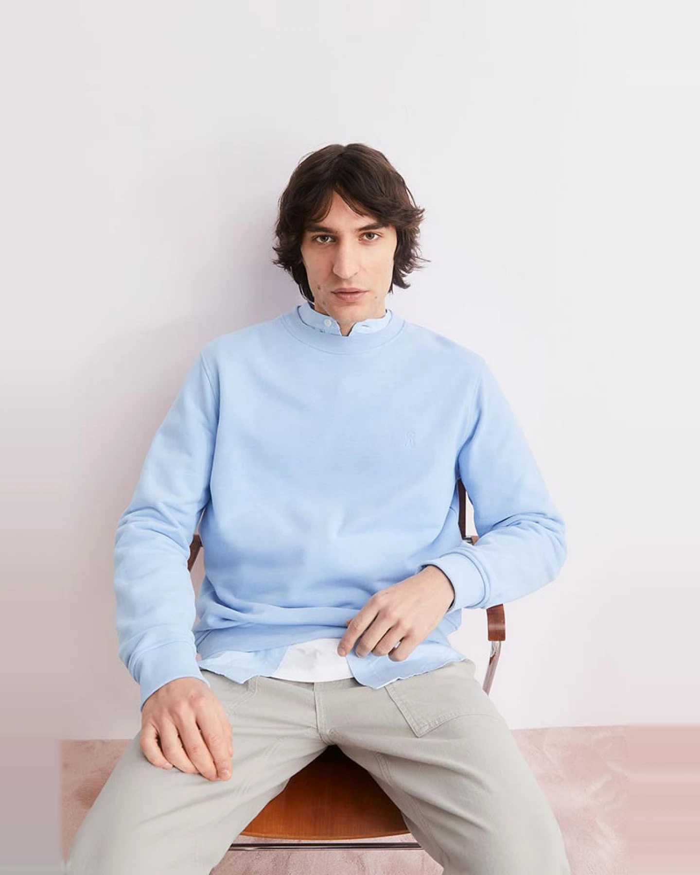 ARMEDANGELS Herren vegan Sweatshirt Baaro Loop Wedgewood – Ansicht 2