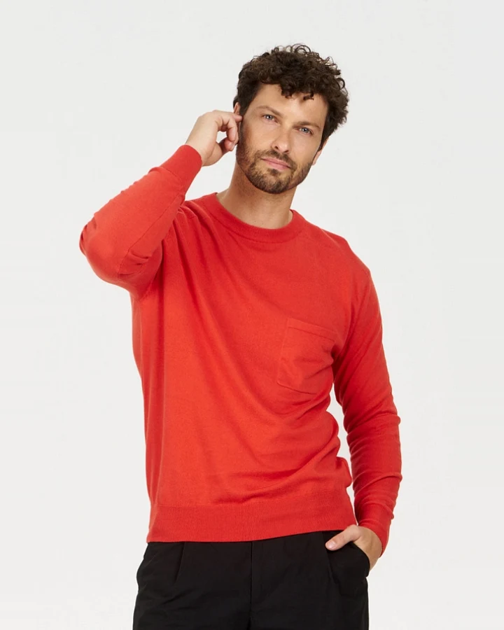 KOMODO Herren vegan Pullover Tasche Rot
