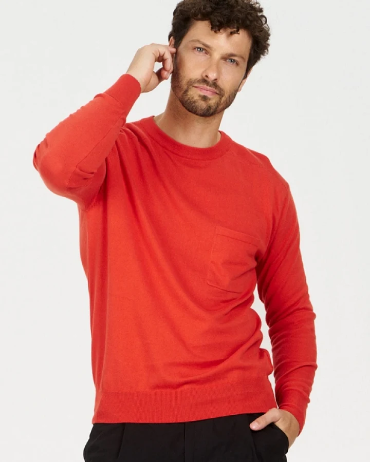 KOMODO Herren vegan Pullover Tasche Rot