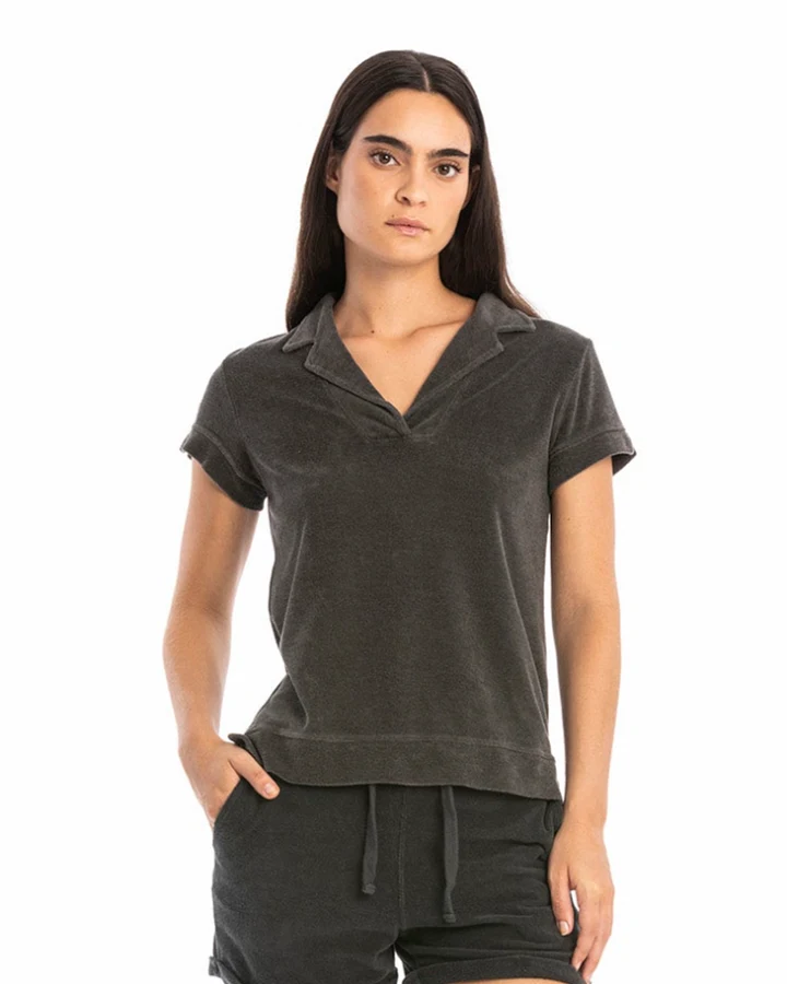 RAVENS VIEW IBIZA Damen vegan Polo Alexa Terry Anthrazit