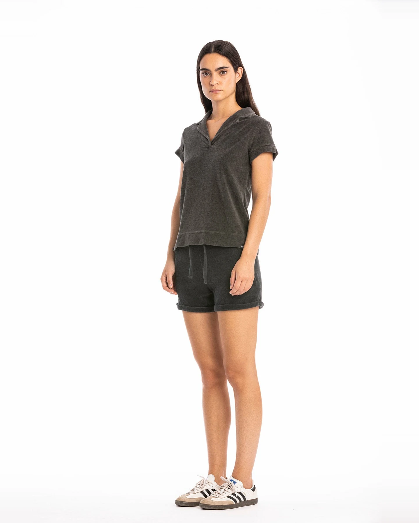 RAVENS VIEW IBIZA Damen vegan Polo Alexa Terry Anthrazit – Ansicht 2