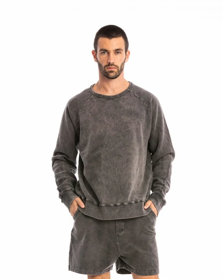 RAVENS VIEW IBIZA Herren vegan Sweatshirt Roc Carbon Wash