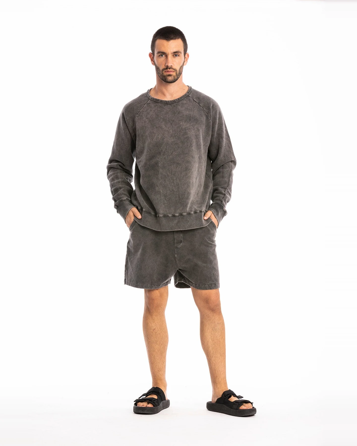 RAVENS VIEW IBIZA Herren vegan Sweatshirt Roc Carbon Wash – Ansicht 2