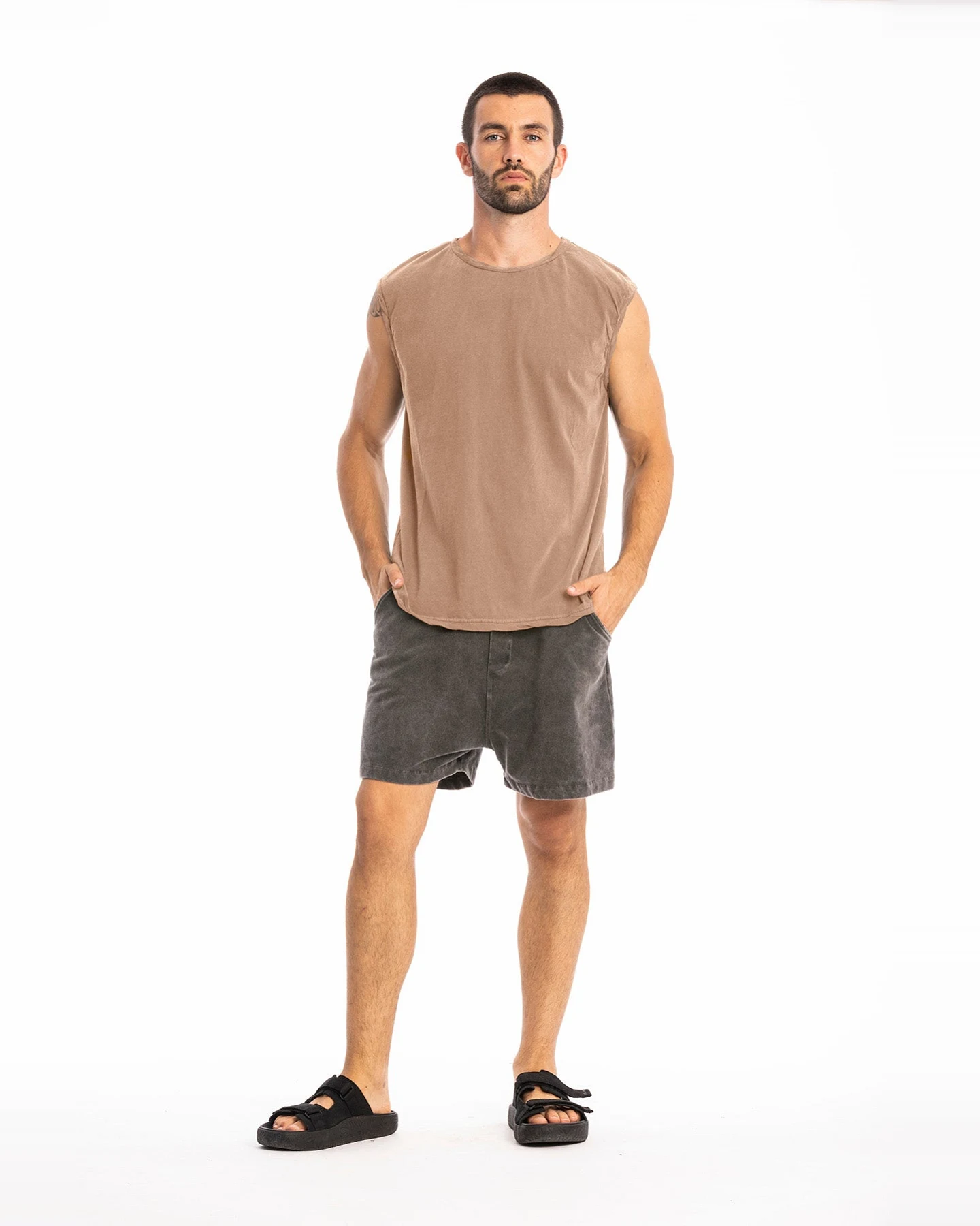 RAVENS VIEW IBIZA Herren vegan T-Shirt Bodhi Ns Taupe Braun – Ansicht 2
