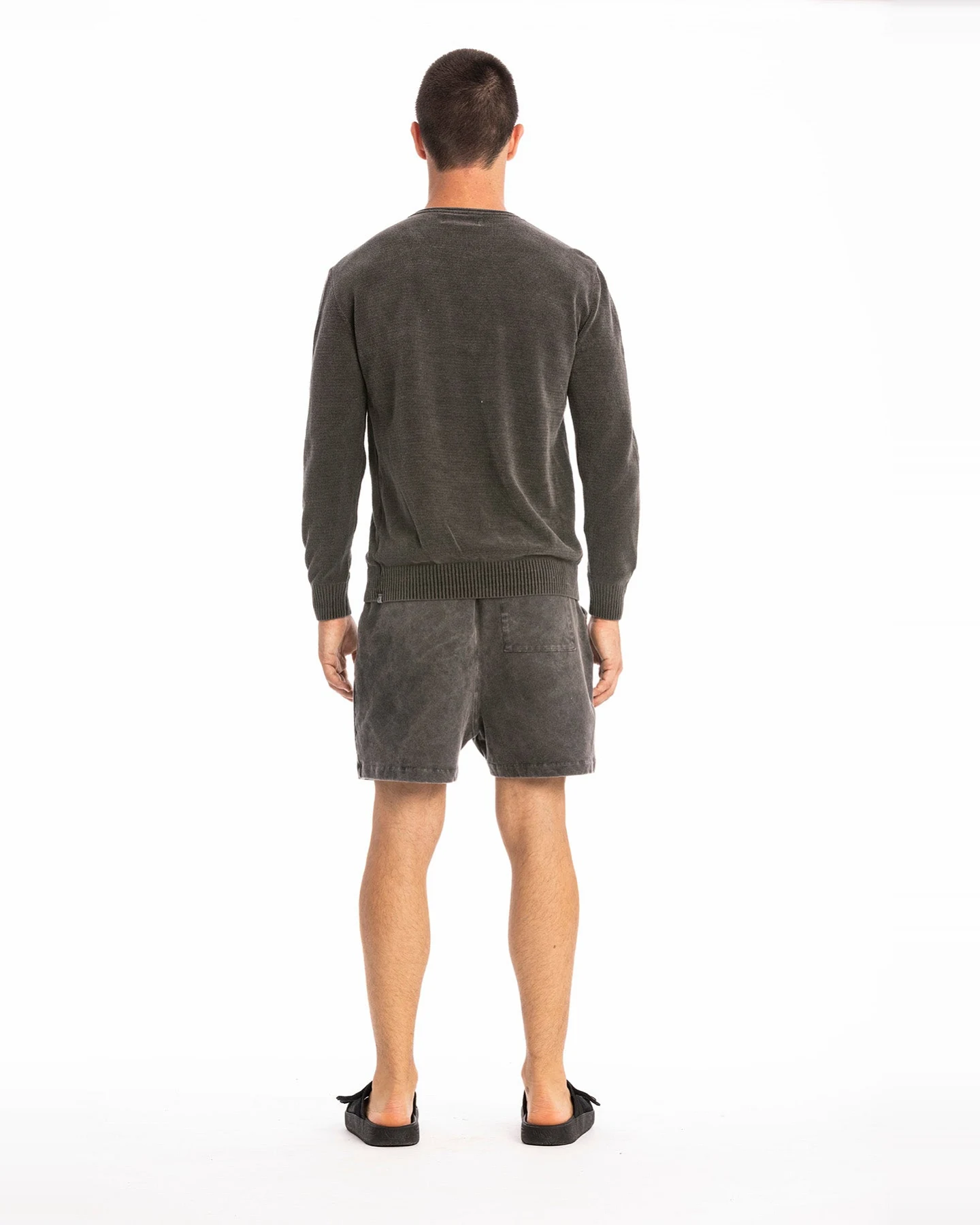 RAVENS VIEW IBIZA Herren vegan Strickpullover Keanu Anthrazit – Ansicht 2
