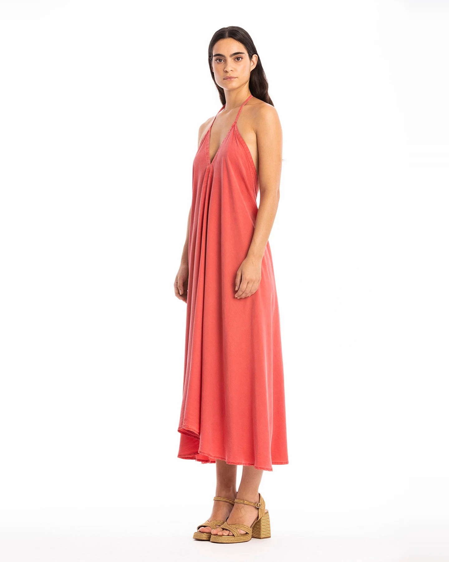 RAVENS VIEW IBIZA Damen vegan Kleid Milena Clay Rot – Ansicht 2