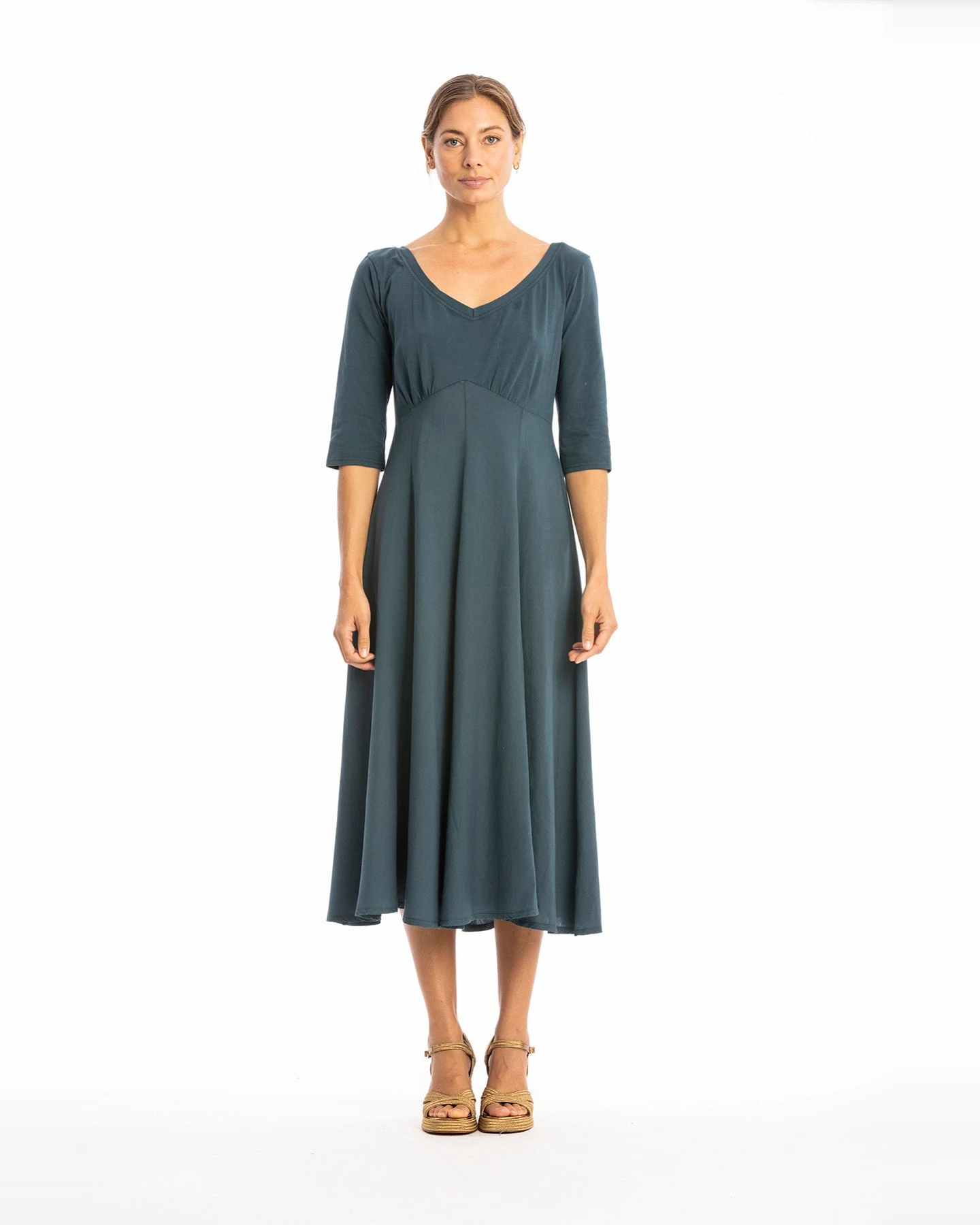 RAVENS VIEW IBIZA Damen vegan Kleid Lima Ls Ocean Blue – Ansicht 2
