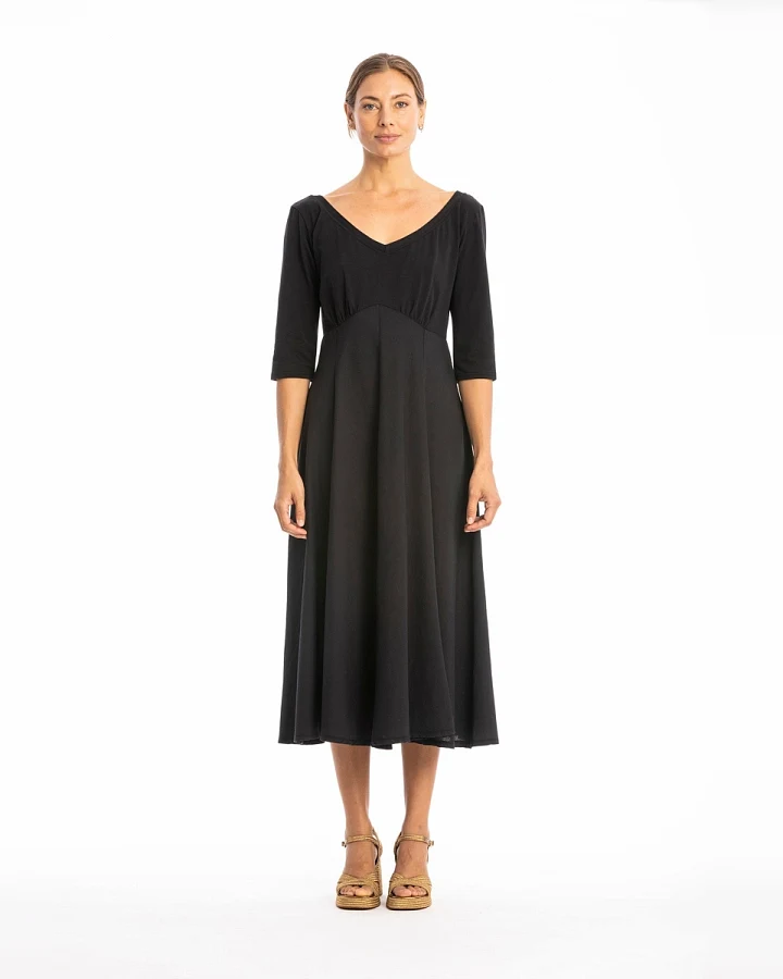 RAVENS VIEW IBIZA Damen vegan Kleid Lima Ls Schwarz
