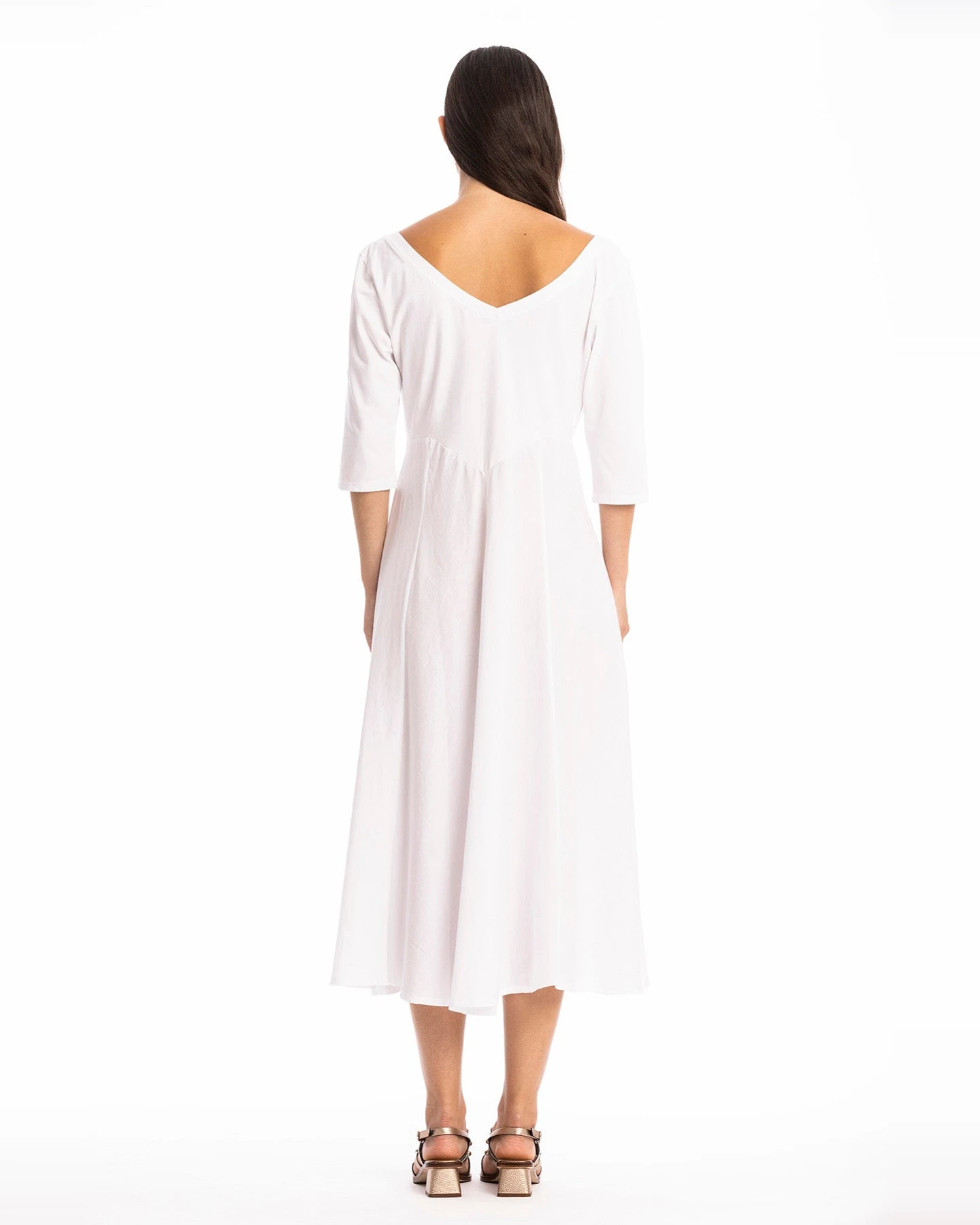 RAVENS VIEW IBIZA Damen vegan Kleid Lima Ls Weiß – Ansicht 2
