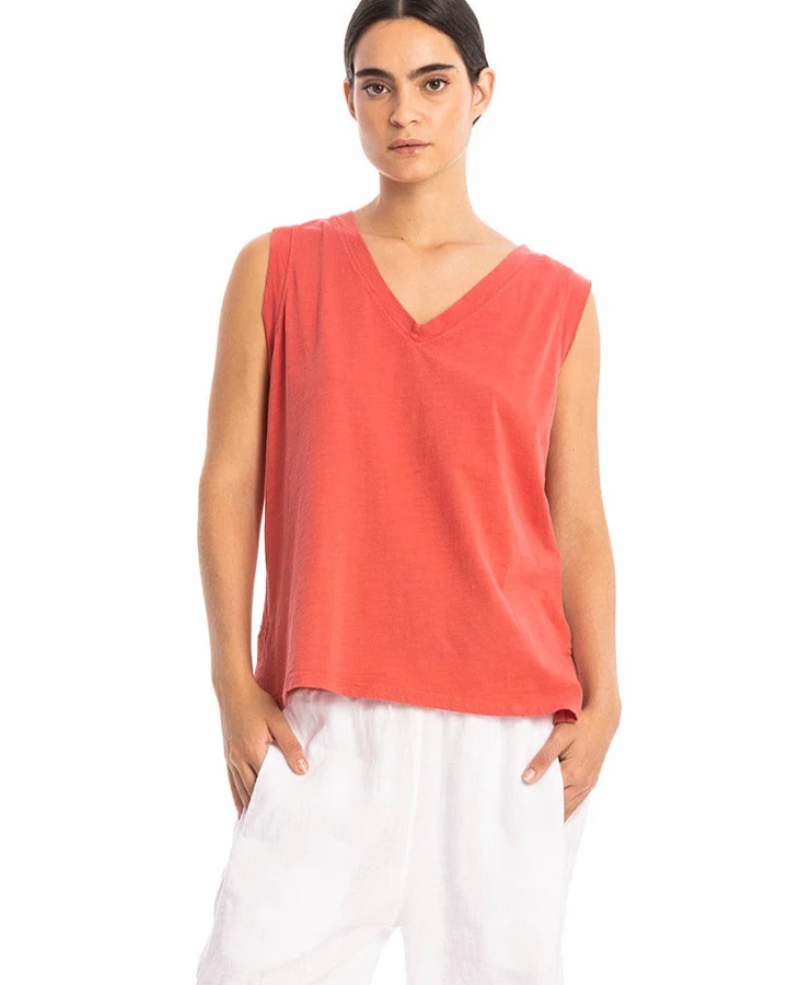 RAVENS VIEW IBIZA Damen vegan Top Marea Lehm Rot