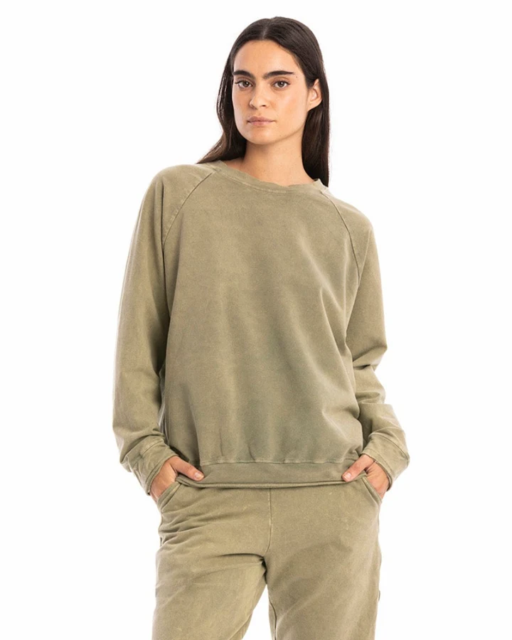 RAVENS VIEW IBIZA Damen vegan Sweatshirt Ona Efeu Grün