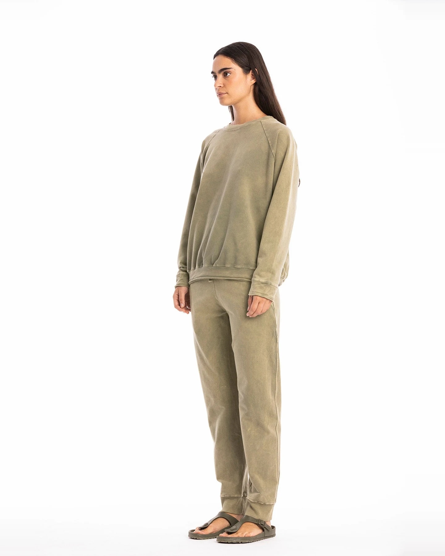 RAVENS VIEW IBIZA Damen vegan Sweatshirt Ona Efeu Grün – Ansicht 2