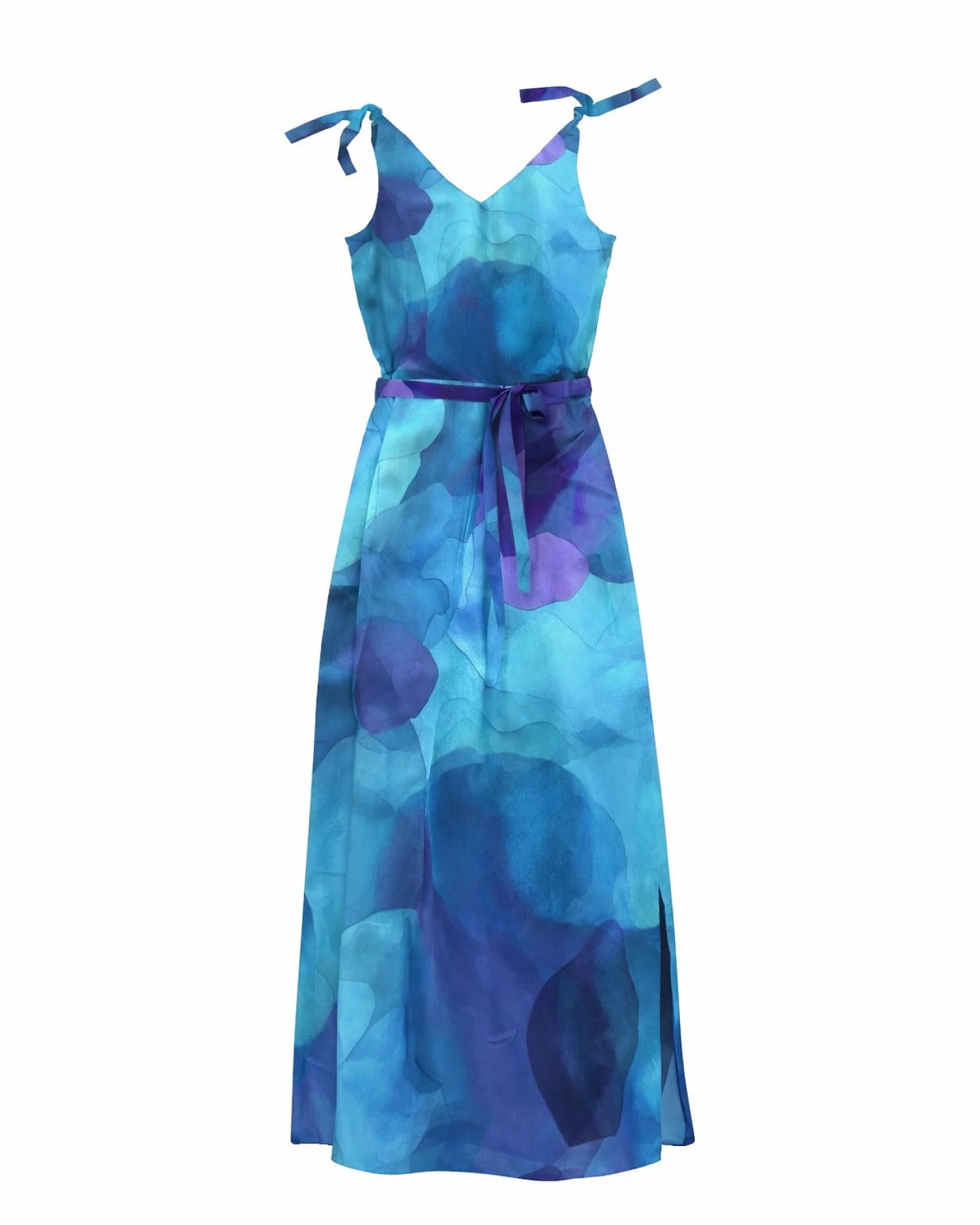 WiDDA Damen vegan Kleid Bowie Dark Clouds Blau – Ansicht 2