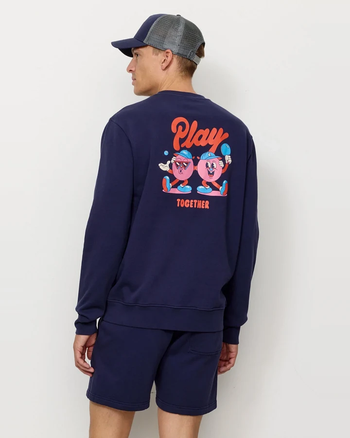 Recolution Herren vegan Sweatshirt Tamarillo Play Together Eclipse Blau