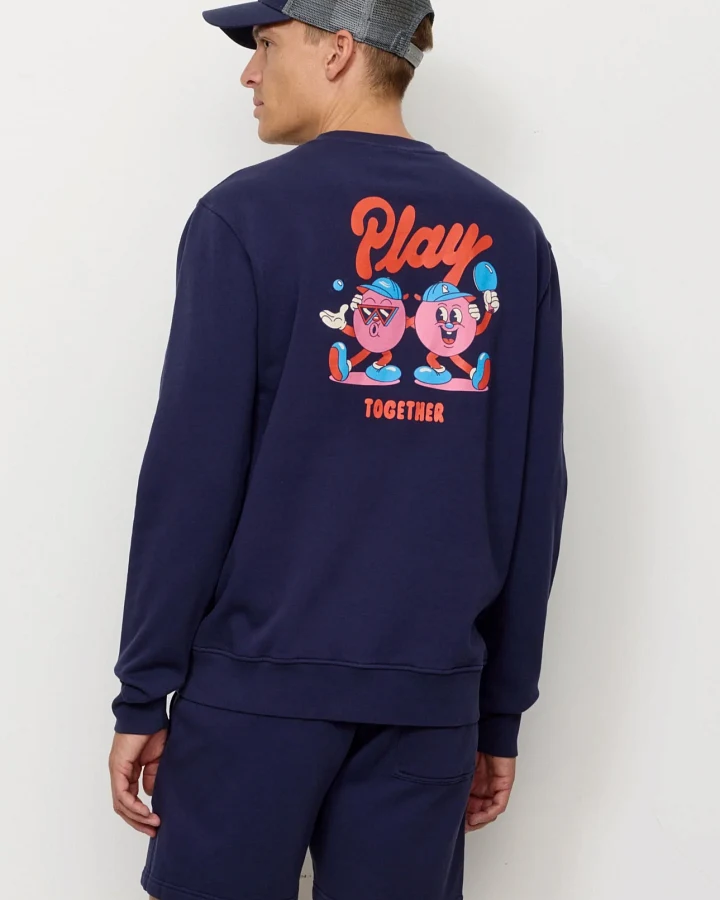 Recolution Herren vegan Sweatshirt Tamarillo Play Together Eclipse Blau