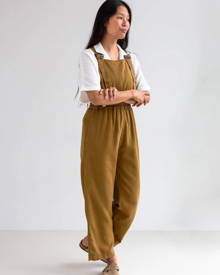 TWOTHIRDS Damen vegan Dungaree Hornos Dijon Senf