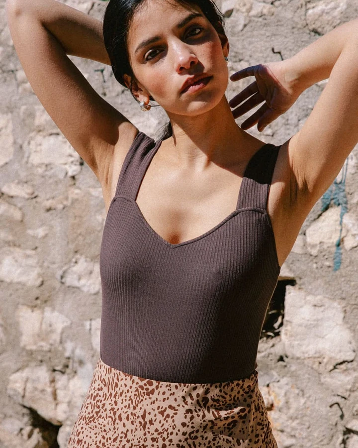 Avani Damen vegan Bodysuit Alysse Brown