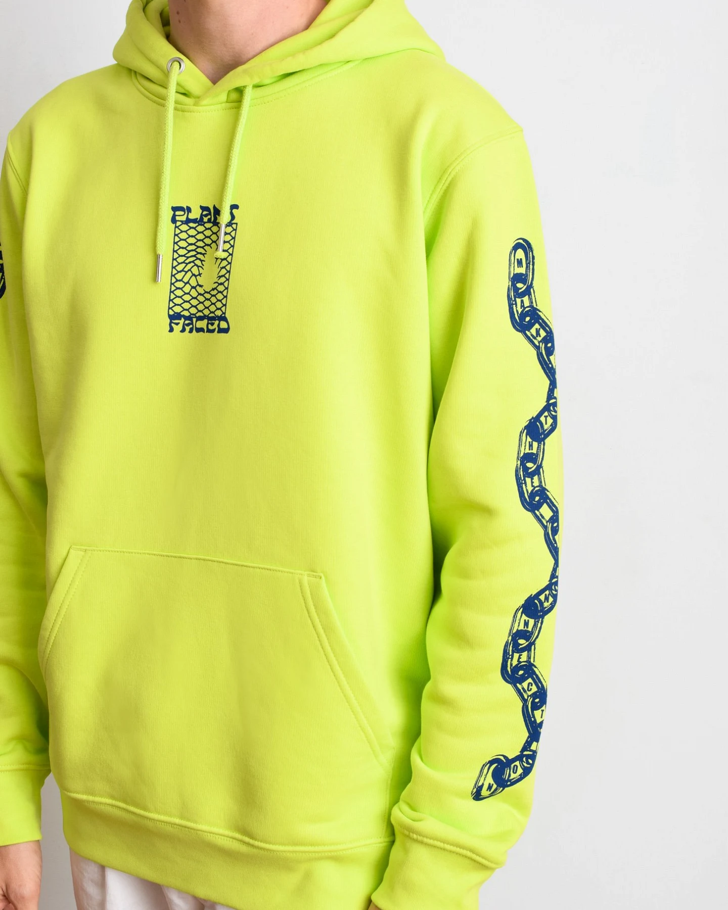 Plant Faced Clothing Damen vegan Make The Connection Hoodie - Limegroen – Ansicht 2