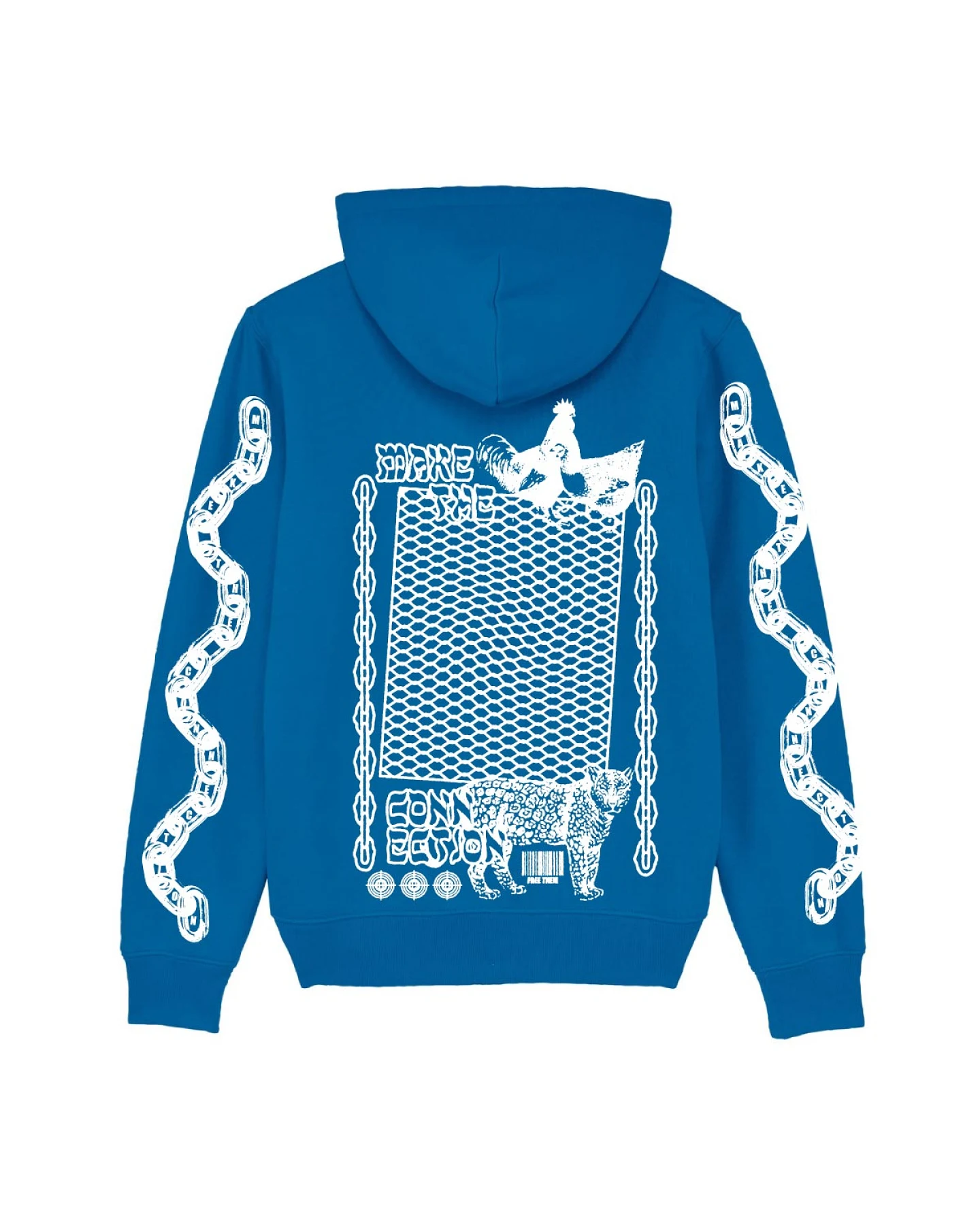 Plant Faced Clothing Damen vegan Hoodie Make The Connection Blauw – Ansicht 2